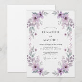 Lavender Delicate Meadow Wedding 招待状 (正面/裏面)