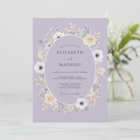 Lavender Delightful Spring Wedding 招待状 (スタンド正面)