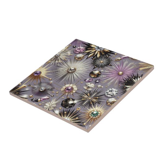 Lavender Diamond Mid Century Modern  タイル (側面)