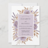 Lavender Divine Botanical Wedding 招待状 (正面)