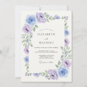 Lavender Dreamy Spring Rose Wedding 招待状 (正面)