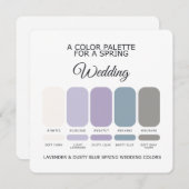 Lavender & Dusty Blue Spring Wedding Palette Card 招待状 (正面/裏面)