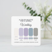Lavender & Dusty Blue Spring Wedding Palette Card 招待状 (スタンド正面)