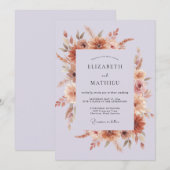 Lavender Earthy Autumnal Wedding 招待状 (正面/裏面)