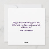 Lavender Easter Cute White Bunny Floral Spring  シーズンカード (裏面)