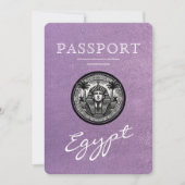 Lavender Egypt Passport Wedding Save the Date セーブザデート (正面)