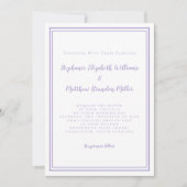 Lavender Elegant Classic Minimalist Wedding Script 招待状 (正面)