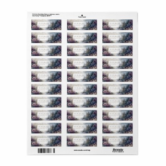 Lavender Enchanted Forest Gilded Castle Address ラベル (フルシート)