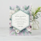 Lavender Ethereal Botanical Wedding 招待状 (スタンド正面)