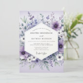 Lavender Ethereal Botanical Wedding 招待状 (スタンド正面)