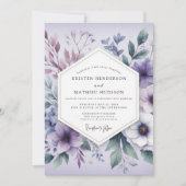 Lavender Ethereal Botanicals Wedding 招待状 (正面)