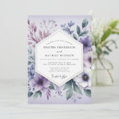Lavender Ethereal Botanicals Wedding 招待状 (スタンド正面)