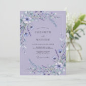 Lavender Ethereal Flourish Wedding 招待状 (スタンド正面)