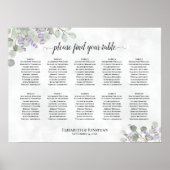 Lavender Eucalyptus 10 Table Wedding Seating Chart ポスター (正面)