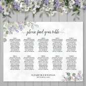 Lavender Eucalyptus 10 Table Wedding Seating Chart ポスター