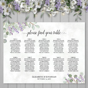 Lavender Eucalyptus 10 Table Wedding Seating Chart ポスター