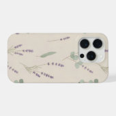 Lavender Eucalyptus Botanical Pattern Design iPhoneケース (裏面横)