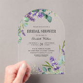 Lavender Eucalyptus Bridal Shower アクリル招待状 (インサイチュ (ポータブル))