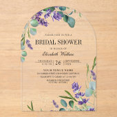 Lavender Eucalyptus Bridal Shower アクリル招待状 (正面)