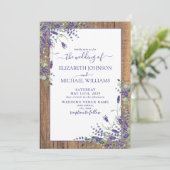 Lavender Eucalyptus Greenery Photo Wedding 招待状 (スタンド正面)