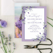 Lavender Eucalyptus Greenery Photo Wedding Invitat 招待状