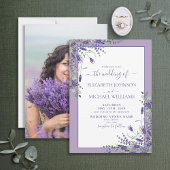 Lavender Eucalyptus Greenery Photo Wedding Invitat 招待状