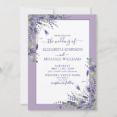 Lavender Eucalyptus Greenery Photo Wedding Invitat 招待状 (正面)