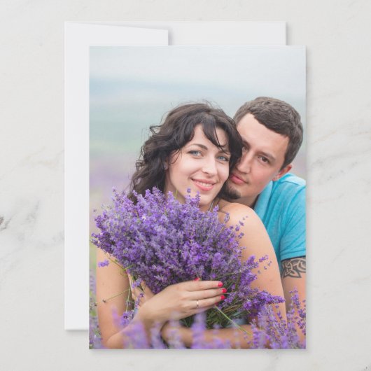 Lavender Eucalyptus Greenery Photo Wedding Invitat 招待状 (裏面)