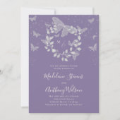 Lavender Eucalyptus Romantic Butterfly Wedding 招待状 (正面)
