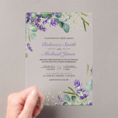 Lavender Eucalyptus Wedding アクリル招待状 (インサイチュ (ポータブル))