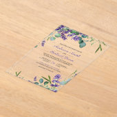 Lavender Eucalyptus Wedding アクリル招待状 (レイダウン)