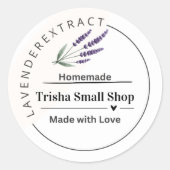 Lavender Extract Label  Personalized  Business ラウンドシール (正面)