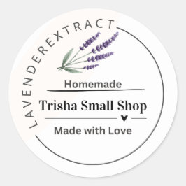 Lavender Extract Label  Personalized  Business ラウンドシール
