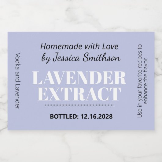 Lavender Extract Modern Label Sticker ZEX_001d スパークリングワインラベル (シングルラベル)