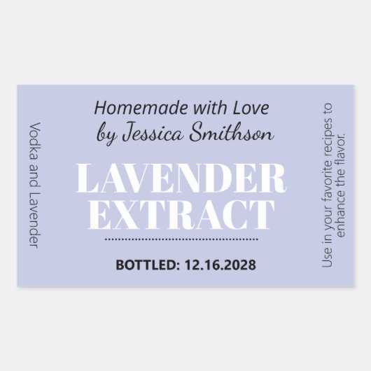 Lavender Extract Modern Label Sticker ZEX_001d 長方形シール (正面)