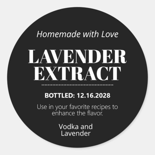 Lavender Extract Modern Label Sticker ZEX_001i ラウンドシール (正面)