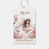 Lavender Fairy wildflower birthday thank you ギフトタグ (正面)