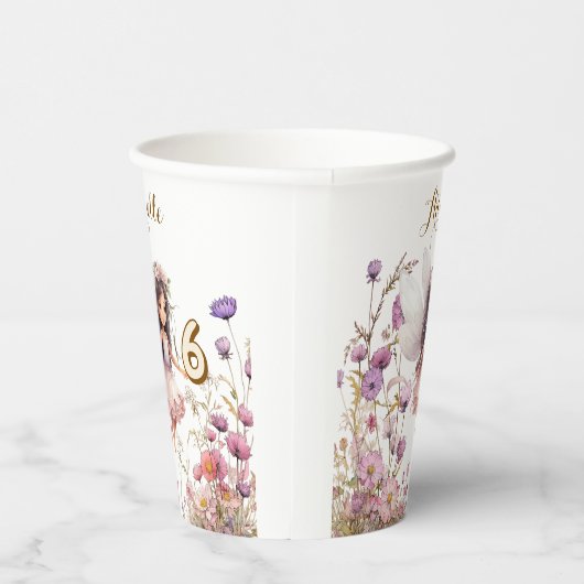 Lavender Fairy wildflower pixie birthday 紙コップ (右)