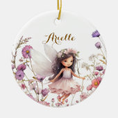 Lavender fairy wildflower pixie birthday gift セラミックオーナメント (正面)