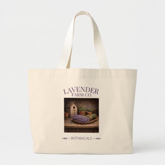 Lavender Farm Co Botanical Tote Bag ラージトートバッグ (正面)
