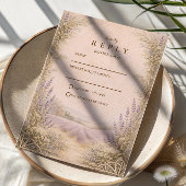 Lavender Field Countryside Wedding 出欠カード