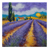 lavender field in van gogh style ポスター (正面)