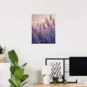 Lavender Field Modern Watercolor Wall Art ポスター (ホームオフィス)