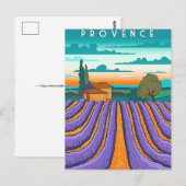 Lavender Field Provence France ポストカード (正面/裏面)