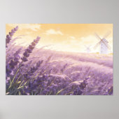 Lavender Field Sunset Poster ポスター (正面)