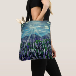 Lavender Field Tote Bag | Landscape Art Tote Bag トートバッグ