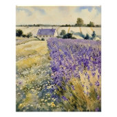  Lavender Field Watercolor フォトプリント (正面)