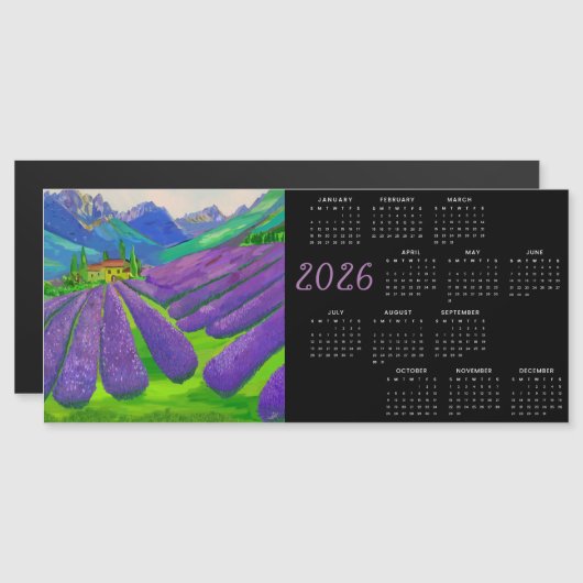 Lavender fields in the mountains  2026  Calendar (正面/裏面)
