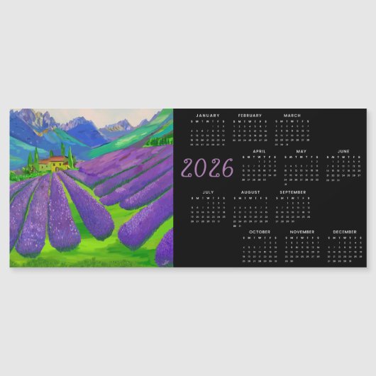 Lavender fields in the mountains  2026  Calendar (正面)