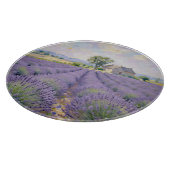Lavender Fields Provence Cottage Impressionist カッティングボード (角)